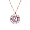 Collar Difusor de Aromaterapia para Mujer, Colgante Hueco en Oro Rosa, Puede Contener Aceites Esenciales, Apertura y Cierre Magnéticos, Venta al por Mayor de Joyería