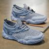 Zapatos de Hombre Verano Nuevo Transpirable Calado Zapatos de Malla Zapatos de Moda para Hombre Combinan con Todo Zapatillas de Suela Gruesa Casual Zapatos de Playa