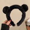 Máscara facial outono e inverno bonito urso de pelúcia headband cabelo feminino dos desenhos animados especial faixa de cabelo headband cocar