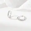 Brincos de Prata Pura S999 com Zircônia Microincrustada para Mulheres, Luxo Leve, Textura Simples Espiralada, Joias de Brincos de Alta Qualidade e Elegantes