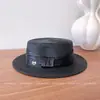 Estilo Hepburn Moda Cinta Protector Solar Sombrero de Paja Mujer Verano Elegante Versátil Elegante Sombrero de Copa Plana Sombrero de Sol para Viajes al Aire Libre