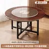 Mesa Redonda Grande para Uso Doméstico, Mesa de Jantar para 10 Pessoas, Mesa de Jantar Espessada com Tampo Redondo, Mesa de Jantar Dobrável para Banquetes com Bandeja Giratória