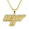 Pingente de marca militar com alfabeto estéreo de diamante completo, personalidade europeia e americana, acessórios masculinos, hip-hop dominador, dança de rua, boate, colar com pingente