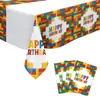 Blocos de Construção Transfronteiriços Decoração de Aniversário Suprimentos Quadrados para Festa Pratos de Papel Guardanapos de Papel Copos de Papel Toalhas de Mesa Caixas de Doces Bandeirinhas Atacado