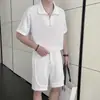 T-shirt de manga curta de verão shorts terno casual masculino solto Novo tamanho plus size pijama camiseta de meia manga roupa de casa masculina