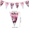 Cazador de Manchas Rosa Grupo de Chicas Vajilla Set Suministros para Fiesta Cumpleaños Vasos de Papel Platos de Papel Servilletas Manteles Suministros Decorativos