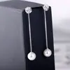 925 Pearl Ear Line Três Joias da Moda Coreana Joias de Prata Cristal Natural Preço Baixo Preço Misto Lote Natal