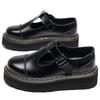 Sin Rozaduras en los Pies = Zapatos de Cuero Pequeños Tipo Mary Jane en Forma de T Ligeros de Suela Gruesa para Mujer Botines Cortos Martin Casuales de Cuero Genuino para Oficina Estudiante Transfronterizos