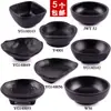 Mesa para Fondue Estilo Japonés Vajilla Creativa de Plástico Plato Negro para Snacks de Salsa de Soja Dim Sum Plato de Melamina Imitación Porcelana Tazón para Salsa Plato de Condimentos