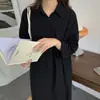Envío Mismo Día: Camisa Blanca de Algodón y Lino para Mujer para Usar por Encima, Top Casual Holgado 2026, Camisa de Longitud Media