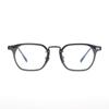 Gafas de Titanio Puro con Montura Cuadrada y Forma Polygonal As005 Placa Texturizada Montura Lisa Moda para Hombres y Mujeres Estilo Literario Se Pueden Equipar con Lentes