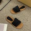 Pantuflas para Mujer Estilo Francés Fan Jieya 2024 Verano Nuevas Sandalias Planas para Exteriores para Vacaciones en la Playa Sandalias de Deslizamiento con Tacón Bajo