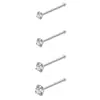 Set Combinado Más Vendido Transfronterizo de Amazon Anillo de Nariz de Acero Inoxidable Stud de Nariz con Barra Curva Circonita de Diamante Joyería para Piercing Accesorios