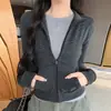 Chamarra retro a rayas con cierre premium estilo coreano 1225 para mujer, otoño/invierno, corte ajustado, adelgazante, cuello alto, top de manga larga a la moda