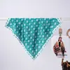 Lenço Quadrado Fino de Luxo Leve Estilo Francês, Xale Elegante e Versátil com Padrão Espinha de Peixe de Seda Sintética, Lenço de Cabeça, Cachecol para Mulheres