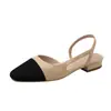 Nuevas Sandalias Planas de Tacón Grueso para Mujer 2026, Zapatos Cómodos sin Cierre de Cuero Suave con Parches de Moda, Diseño Transpirable sin Talón y Puntera Cerrada