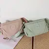 Comércio Exterior Transfronteiriço 2025 Novo Modelo Bolsa Feminina Simples Plissada Multicompartimentos Tecido de Nylon Impermeável Leve Bolsa de Ombro Bolsa Transversal