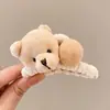 Presilhas de cabelo de pelúcia para outono e inverno para mulheres, acessórios de cabelo de luxo leve e de alta qualidade, presilhas elegantes para penteados presos, presilhas tipo tubarão estilo coreano para a parte de trás da cabeça