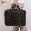 Bolso Cruzado Casual Simple para Hombre Bolso de Mano de Cuero Genuino Maletín Moda Casual Bolsa para Computadora Cruzada de 15.6 Pulgadas