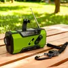 Rádio gerador de manivela, alimentado por energia solar, rádio de emergência portátil de semicondutor de banda completa para emergências ao ar livre