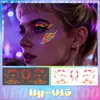 Adesivos Faciais Fluorescentes Europeus e Americanos Transfronteiriços, Adesivos de Tatuagem Fluorescentes Simulados para Festa Noturna, Festival de Dança