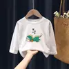 2030# camiseta de manga comprida cuhk meninos e meninas 100 algodão roupas infantis outono novo casaco camisa base