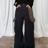 Outono 2026 Retrô Americano Desconstruído Design de Nicho Calças Workwear Tendência Soltas de Perna Larga Casuais para Homens e Mulheres
