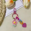 Llavero Creativo de Flor de Tulipán de Colores Hecho a Mano DIY Letra Pequeño Fresco Lindo Llavero Adornos para Colgar en Bolsos