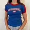 En stock, camiseta corta ajustada con letras bordadas europeas y americanas, estilo Y2K, para mujer, de verano, sexy, callejera, al por mayor