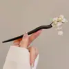 Horquilla con borla de estilo antiguo para mujer, horquilla de alta gama de estilo chino, horquilla de ébano negro, accesorio para el cabello moderno y sencillo