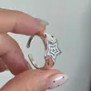Anillo de pentagrama vintage de diseño de nicho estilo coreano de plata de ley S925, anillo simple personalizado estilo coreano al por mayor
