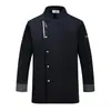 Ropa de Trabajo de Chef Elástica de Alta Gama Cadena de Restaurantes Hotel Restaurante Cocina Cocina Trasera Ropa de Trabajador Manga Larga Otoño Invierno Hombre