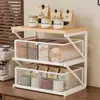 Estante de Almacenamiento de Escritorio Cajón para Cafetera Estante de Almacenamiento a Prueba de Polvo Encimera Mesa de Comedor Gabinete Estante para Bolsitas de Té Vaso de Agua Caja de Almacenamiento