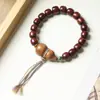 Pulsera de Cuentas Estilo Antiguo de Palo de Rosa de Zambia DIY Frasco de Miel de Cacahuete Pulsera de Cuentas de Sándalo Rojo Sangre para Hombres y Mujeres Venta al por Mayor