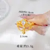 Anillo de Trébol de Cuatro Hojas con Incrustaciones de Circonita Estilo Lujo Ligero Tendencia Nacional para Mujer, Anillo Abierto de Oro Arena Vietnamita, Elegante Oro Imitación Joyería Yiwu