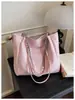Bolsa tote de atacado transfronteiriça novo estilo coreano simples poá grande capacidade para o dia a dia bolsa de ombro com corrente bolsa de ombro única fashion
