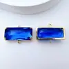 Borda de garra de cobre cor eletrodepositada que não desbota pingente DIY vidro de cristal pingente duplo horizontal acessório para pulseira, colar e brincos