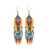 Pendientes de Borla de Flor Colorida con Cuentas de Arroz Transfronterizos Europeos y Americanos Más Vendidos Pendientes Bohemios de Moda para Mujer para Fiesta Lote