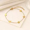 Pulsera Transfronteriza de Acero de Titanio y Oro de 18 Quilates para Mujer con Colgantes de Corazón, Estrella y Luna, No se Desvanece, Versátil, Joyería de Alta Gama