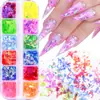 Explosiones Transfronterizas 12 Rejillas Color Mágico Polarizado Brocado de Nube Imitación Lentejuelas Joyería para Uñas Decoración Irregular Láser de Fragmentos de Caramelo