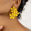 Pendientes Exagerados de Moda Transfronteriza Europea y Americana, Frescos, Retro, Dulces, Florales para Mujer con Clavijas de Flor de Camelia de Estilo Pastoral de Alta Gama