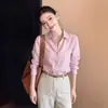 Camisa Amarilla de Manga Larga con Cuello Polo Estilo Coreano para Mujer Otoño Temprano Estilo Old Money Elegante Holgada Casual Camisa Chaqueta Top