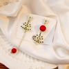 Pendientes de plata con diseño de muñeco de nieve navideño, copo de nieve, asimétricos, con diseño de árbol de Navidad y gotas para los oídos.