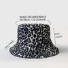 Sombrero de Pescador Casual Transfronterizo con Estampado de Leopardo Reversible Versátil Unisex Estilo Coreano Todas las Estaciones Retro Japonés Literario Sombrero de Cubo
