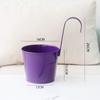 Maceta colgante de hojalata grande para balcón, barandilla de hierro, cubo colgante, lavabo colgante, planta verde carnosa no porosa, lavabo colgante de pared