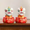 Figura de León de Resina Hecha en Fábrica para la Buena Fortuna, Mascota de Té, Decoración de Escritorio para el Hogar, Accesorio de Juego de Té de Gama Alta, Adorno Pequeño para Mesa de Té