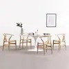 Silla Y de madera maciza nórdica, sencilla y moderna, para comedor, informal, con reposabrazos y respaldo, de madera para el hogar, silla de estudio de ratán estilo chino.