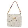 Bolsa de mão, simples e estilosa, design de bolinhas, bolsa de ombro feminina, alto apelo estético, casual, versátil, adequada para o dia a dia, fofa, estilo coreano, bolsa de ombro grande