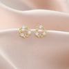 Pendientes de Guirnalda Elegantes Sencillos Estilo Mori Combinables Pendientes de Zirconia Pendientes Pequeños de Moda para Mujer Verano 2022