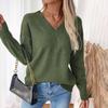 Bai Fen Zhi Yi2025 Nuevo Suéter Casual Sexy de Punto de Color Sólido con Espalda Descubierta y Cuello en V para Mujer